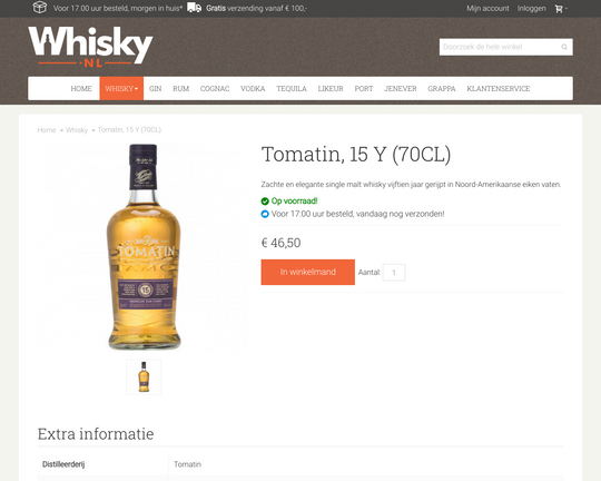 Tomatin 15 y. Logo